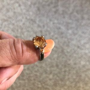 Gorgeous Golden Zircon SS 925 Sz 7 Ring.